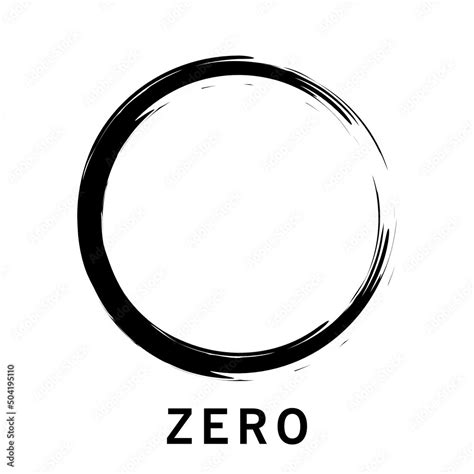 simple abstract logo design of zero symbol with brush stroke Stock ...