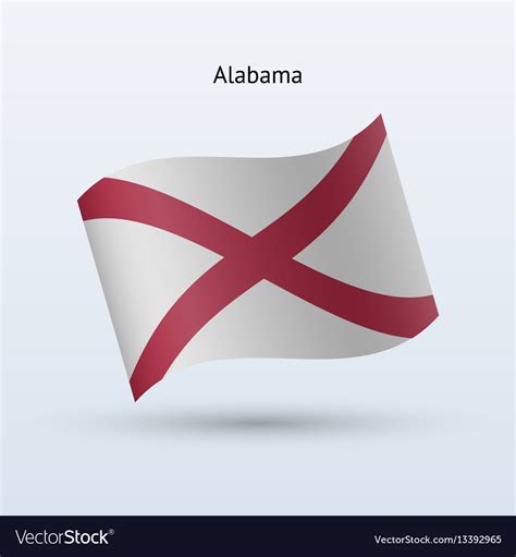 State of alabama flag waving form Royalty Free Vector Image