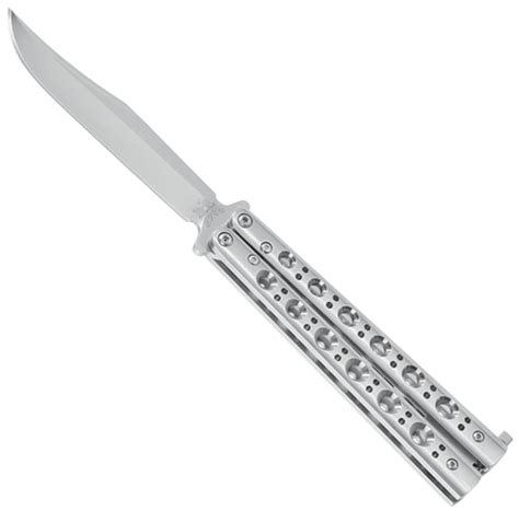 Benchmade 63 Stainless Bowie Balisong Butterfly Knife, D2 Satin Blade