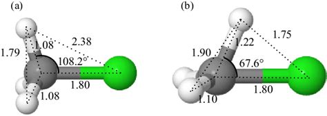 (a) Initial ground state geometry of the CH 3 Cl molecule. (b) Geometry ...