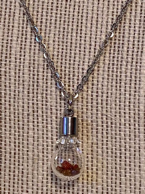 Garnet Necklace Garnet Jewelry Stainless Steel Necklace - Etsy