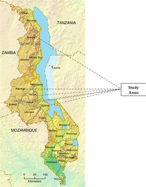 Map of Malawi Showing Study Districts | Download Scientific Diagram