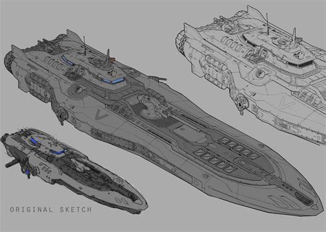 ArtStation - USS Shepard, Bryan Flynn | Space ship concept art ...