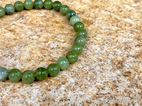 Real jade stone bracelet 6mm Green Jade stone bracelet | Etsy