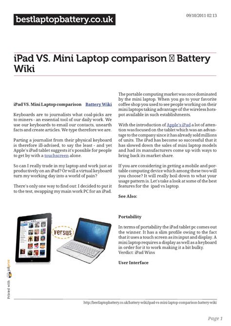 iPad VS. Mini Laptop comparison ｜ Battery Wiki by laptop battery - Issuu