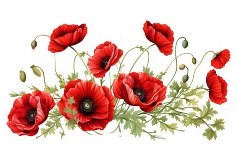 Premium Photo | Blooming Freedom Discover Stunning Poppy Border Clipart ...