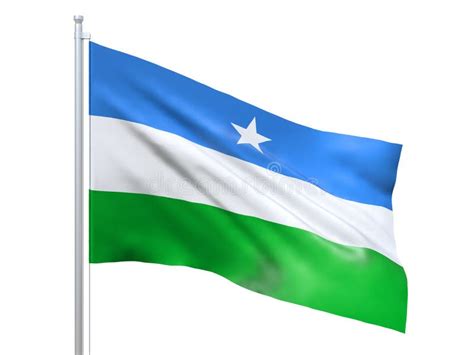 Puntland Flag Waving on White Background, Close Up, Isolated. 3D Render ...