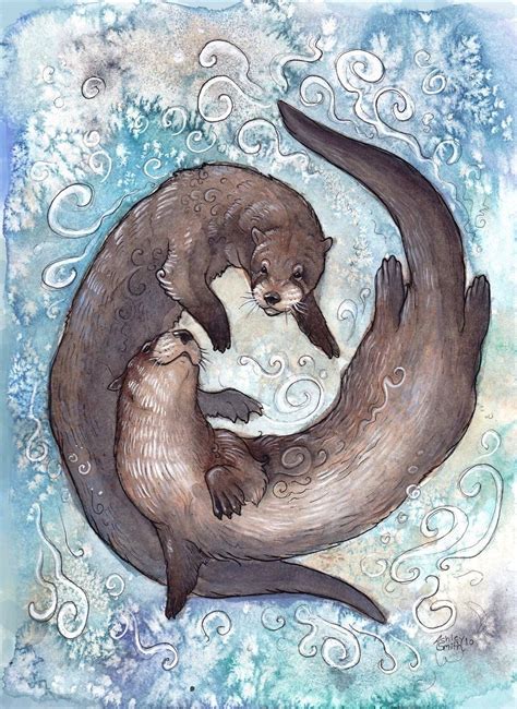 Watercolor Animals, Watercolor Art, Otter Drawing, Otter Tattoo, Otter ...