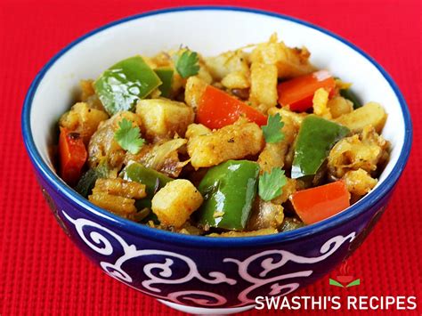 Aloo Capsicum | Aloo Shimla Mirch By Swasthi's Recipes