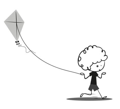 Boy Flying Kite Drawing Illustrations, Royalty-Free Vector Graphics ...