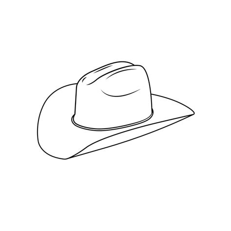 Cowboy Hat Outline Icon Illustration on White Background 8958138 Vector ...