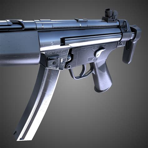 MP5 Submachine gun Hi-Res 3D Model .max .obj .fbx .lwo .lw .lws .ma .mb ...