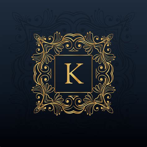 classic floral monogram design for letter K logo - Download Free Vector ...