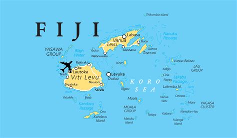 Large map of Fiji with cities | Fiji | Oceania | Mapsland | Maps of the ...