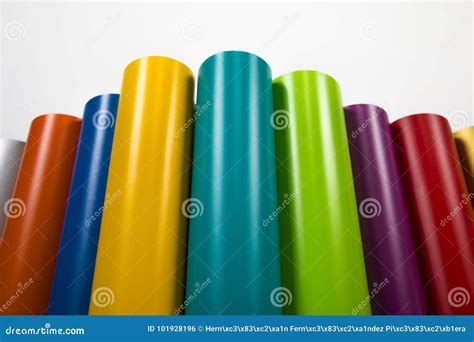 Colored vinyl rolls stock photo. Image of pattern, line - 101928196