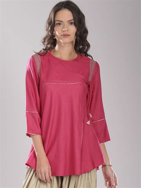 Buy Fabindia Pink Hand Embroidered Kurti - Kurtis for Women 1588878 ...