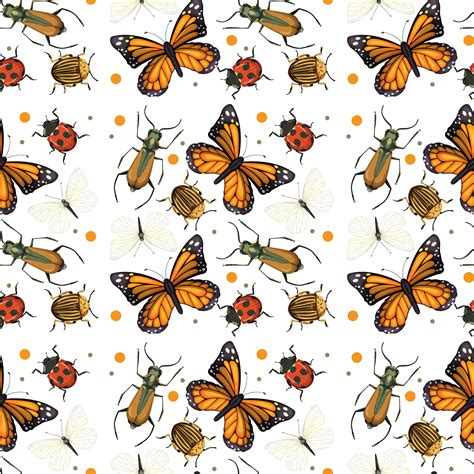 Different insects seamless pattern 1416507 Vector Art at Vecteezy