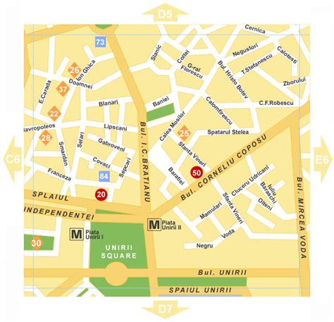 Detailed Bucharest Map (Hotels and Attractions)