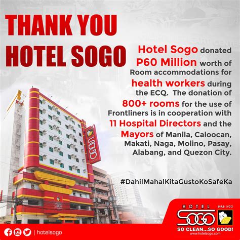 Hotel Sogo shows support to our frontliners with Php60 million worth of ...