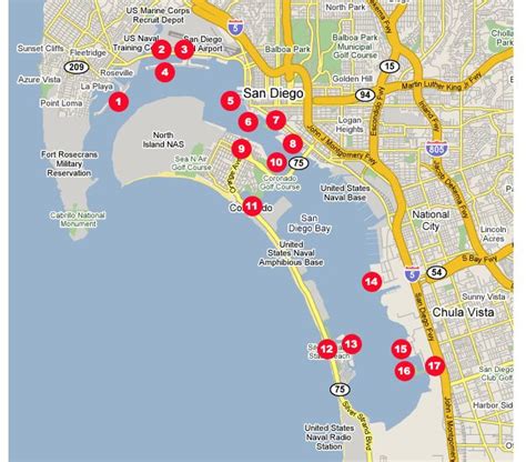 San Diego Bay Shoreline Parks Map | San diego, San diego bay, Diego