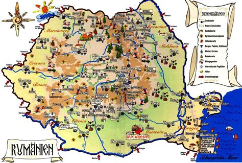 Bucharest tourist map - Bucharest sightseeing map (Romania)