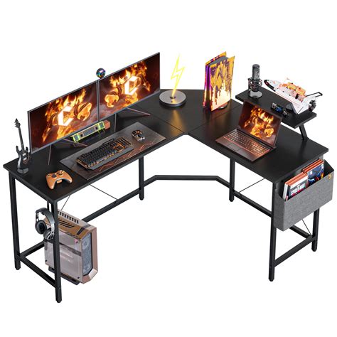 Coleshome L Shaped Computer Desk 66 With Storage Shelves, Corner Gaming ...