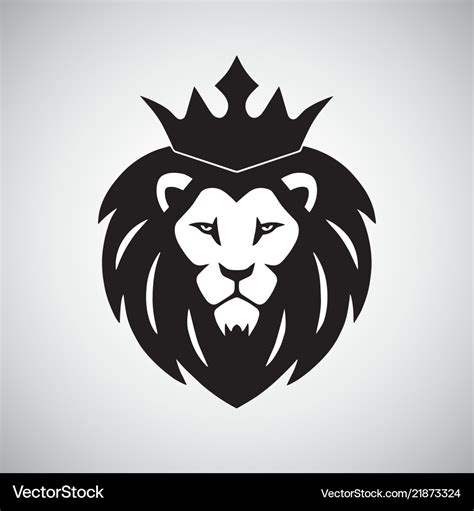 Lion king with crown logo Royalty Free Vector Image