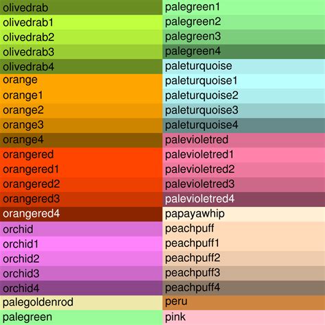 Named colors