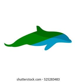 Blue Dolphin Logo Design Template Stock Vector (Royalty Free) 525283483