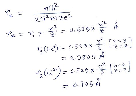 The radius of first bohr orbit of hydrogen atom is 0.529 a0. Calculate ...