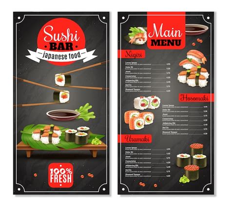 Menu Sushi Bar | Vecteur Gratuite