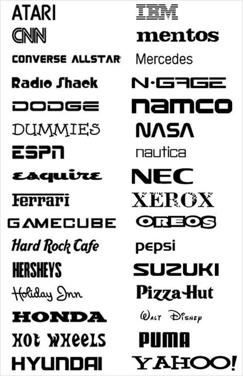 300+ brand fonts http://beingpc.com/2011/01/300-free-fonts-every ...