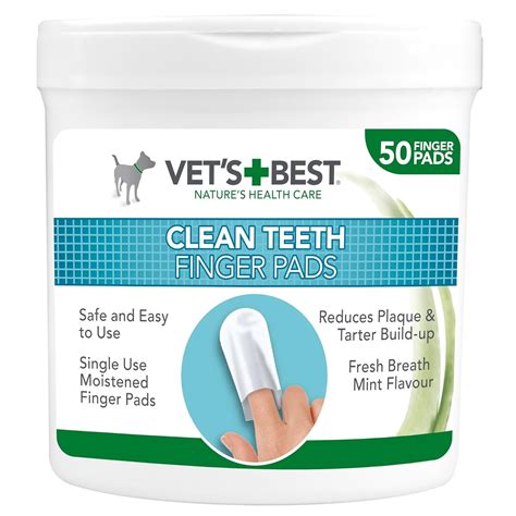 Vet's Best Teeth Cleaning Pads for Dogs, Pack of 50: Amazon.co.uk: Pet ...