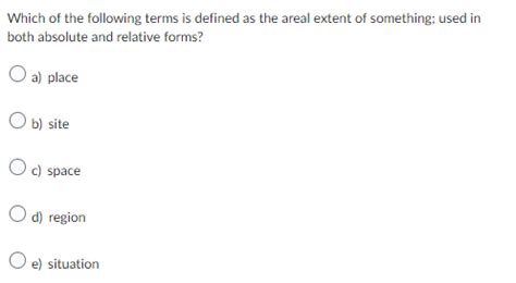 Solved What is geographic scale? a) the process by which | Chegg.com