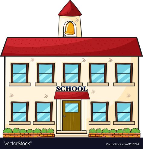 A school building vector image on VectorStock | Building for kids ...