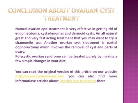 Ovarian cyst treatment