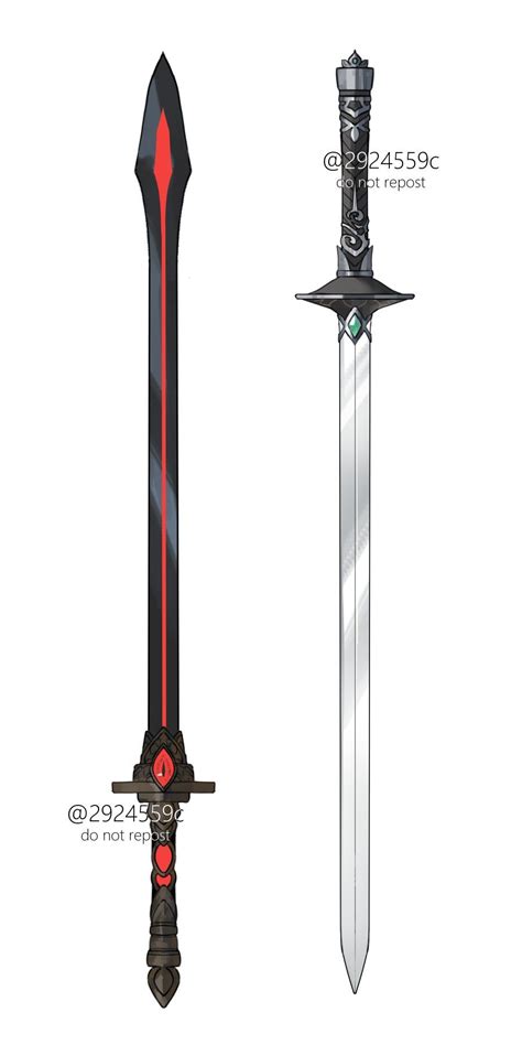 an image of two swords with different designs