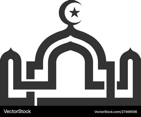 Linear mosque logo Royalty Free Vector Image - VectorStock