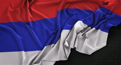 Free Photo | Republika srpska flag wrinkled on dark background 3d render