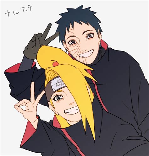 Obito and Deidara, by Pixiv Id 3099362 | Naruto mangá, Garotos anime e ...