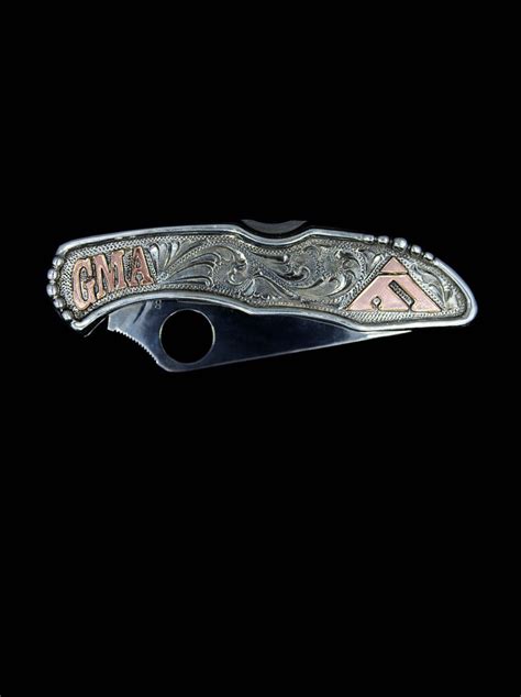 Large Silver Engraved Custom Knife - Custom Knives by Hyo Silver