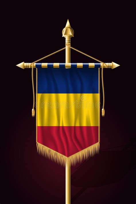 Flag of Romania. Festive Vertical Banner Stock Vector - Illustration of ...