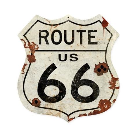 Route US 66 Metal Sign 28 x 28 Inches