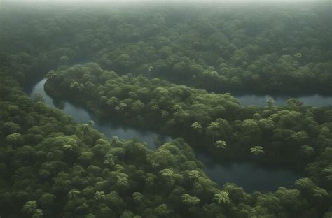 Premium AI Image | Aerial view of the Amazons jungle landscape