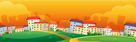 Background scene with buildings in the village 445401 Vector Art at ...