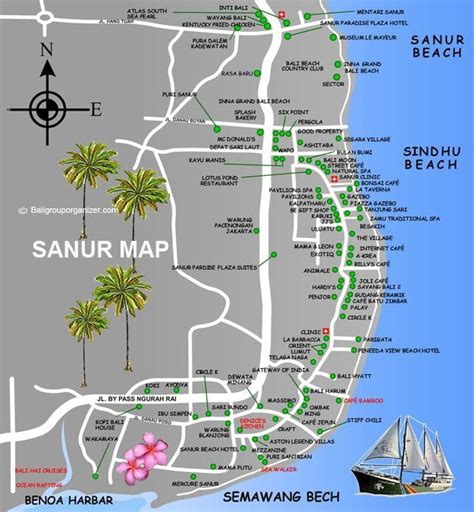 Sanur MAP | Denpasar Bali Tourist Information - Bali Group Organizer