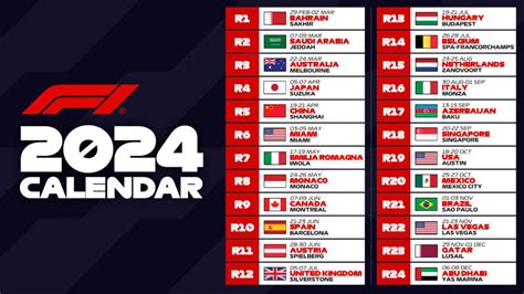 Formula 1 announces calendar for 2024 | Formula One World Championship ...