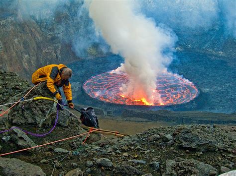 Travel Trip Journey : Lava Lake on Top of Mount Nyiragongo, Congo