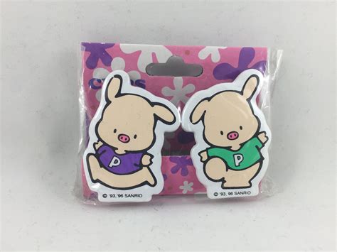 2 Sanrio Pippo Pig Plush Stationary Clips NEW 1996 - Etsy