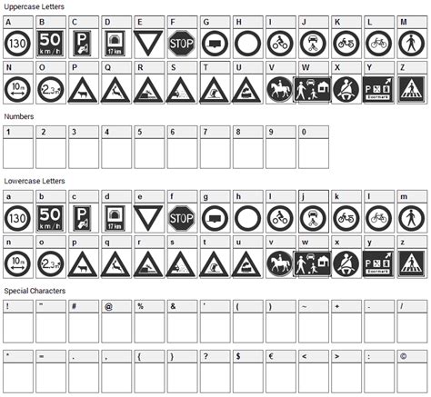 Traffic Signs Font Download - Fonts4Free